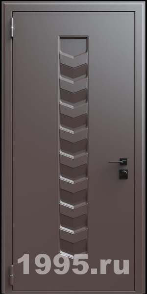 Стальная дверь с металлофиленкой и порошковым напылением RAL 8019 (тип №4)