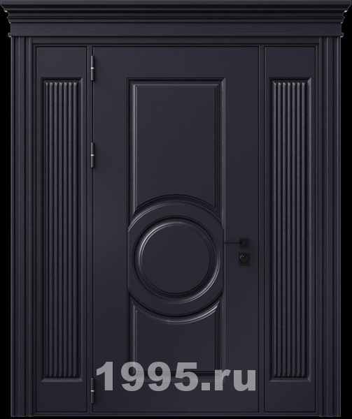 Стальная термодверь с металлофиленкой, вставками по бокам, карнизом и порошковым покрытием RAL 7016 (тип №1) Стальная термодверь с металлофиленкой, вставками по бокам, карнизом и порошковым покрытием RAL 7016 (тип №1)