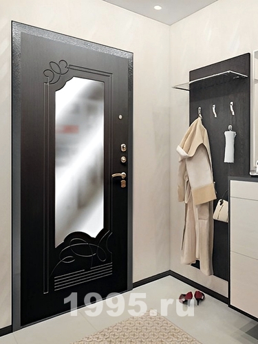 Дверь с фигурным зеркалом