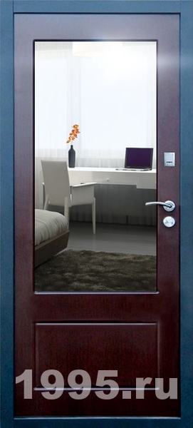 Дверь с зеркалом и МДФ № 19 Дверь с зеркалом и МДФ № 19