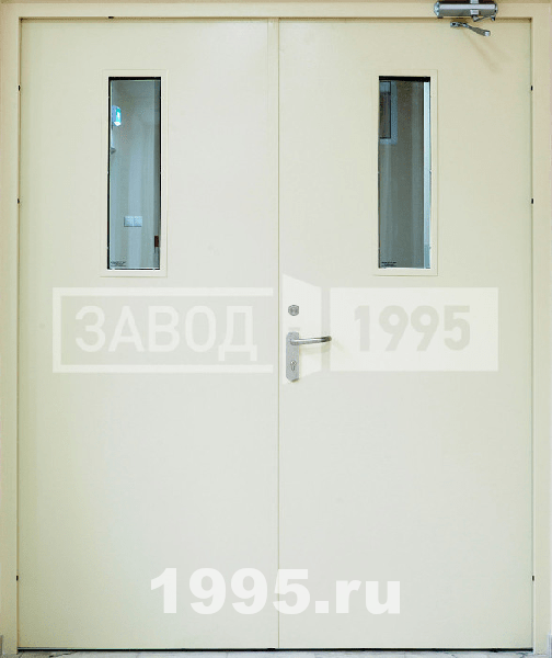 Двустворчатая дверь с доводчиком Двустворчатая дверь с доводчиком