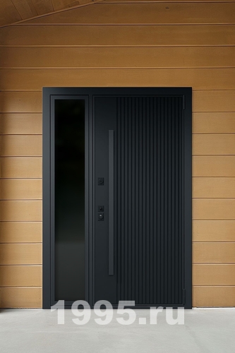 Темная дверь с боковым стеклом