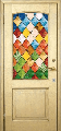 Элитные металлические входные двери с витражом